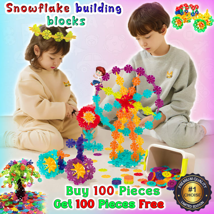 200 PCS SNOWFLAKE BUILDING BLOCKS  (Buy 100 pcs Get 100 pcs FREE)