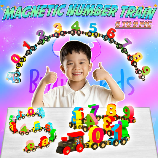 Brain Intelligence Magnetic Montessori Number Learning Train Toy