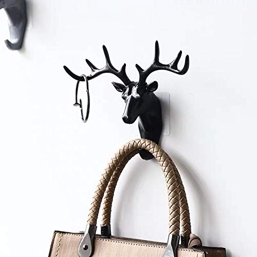 Deer Head Wall Hanging Hook  (black)