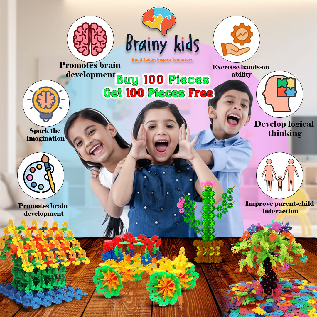 200 PCS SNOWFLAKE BUILDING BLOCKS  (Buy 100 pcs Get 100 pcs FREE)